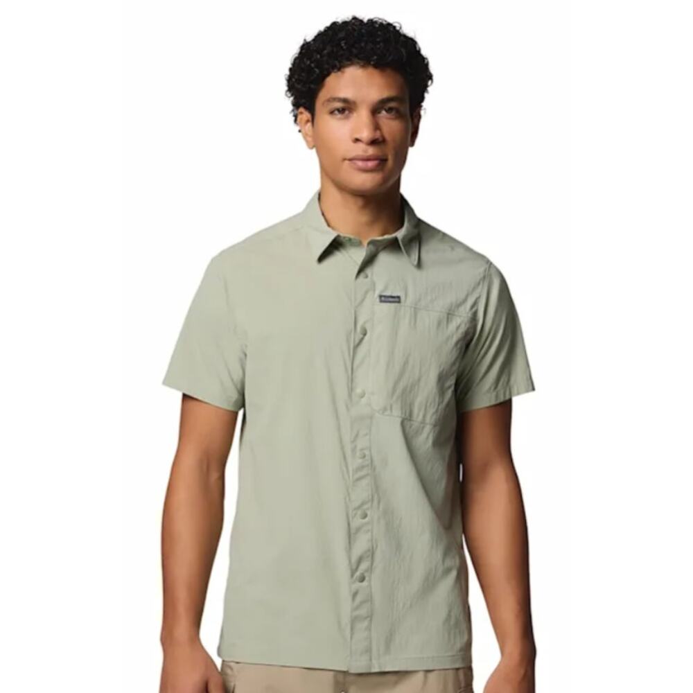 New COLUMBIA Sage Peak Woven Omni-Wick Short Sleeve Button Front Shirt XXL